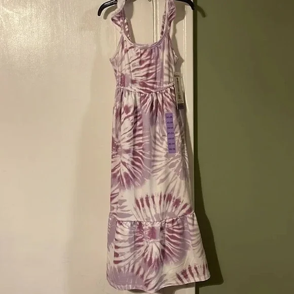 #18 32 Degrees Cool Youth Tie Dye Maxi dress Purple White Size Medium 10/12 - Picture 4 of 10